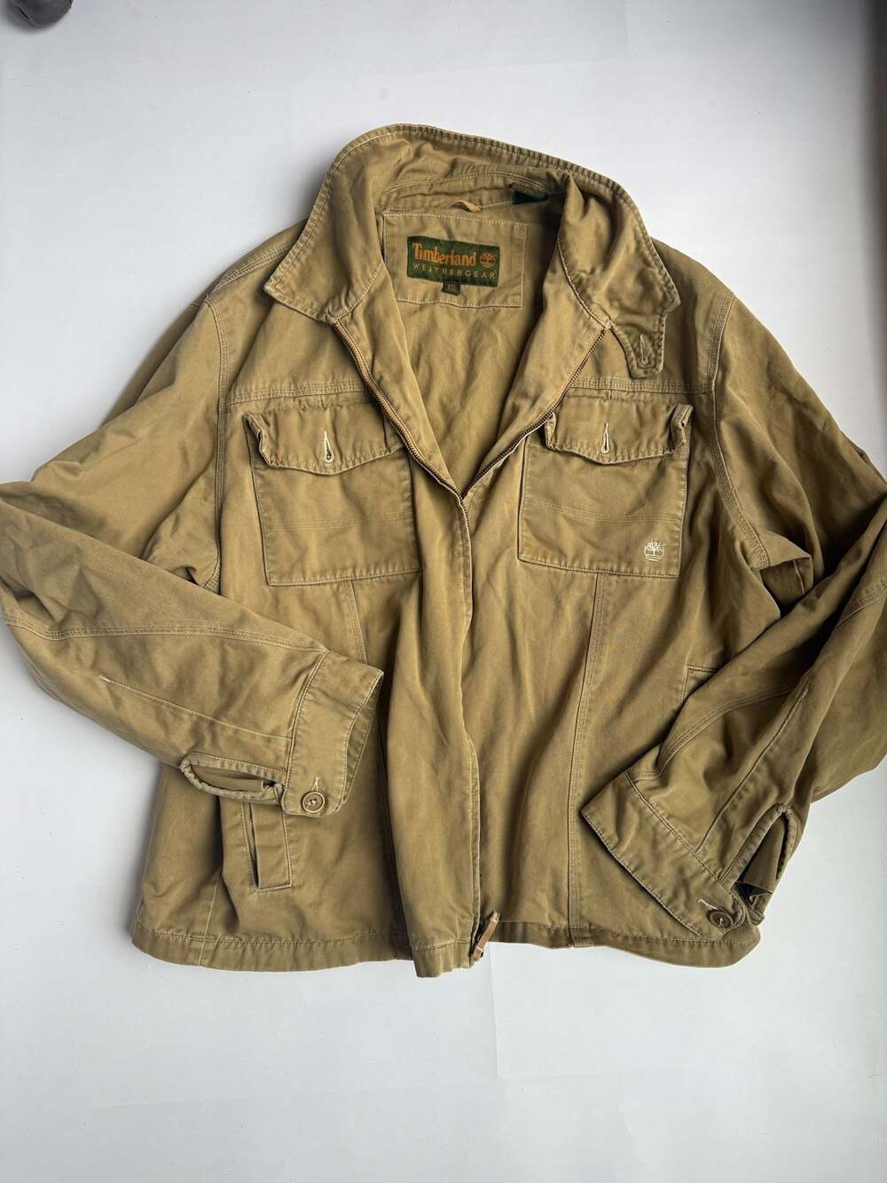 Timberland Weathergear Men's Khaki Cotton Canvas Jacket XXL